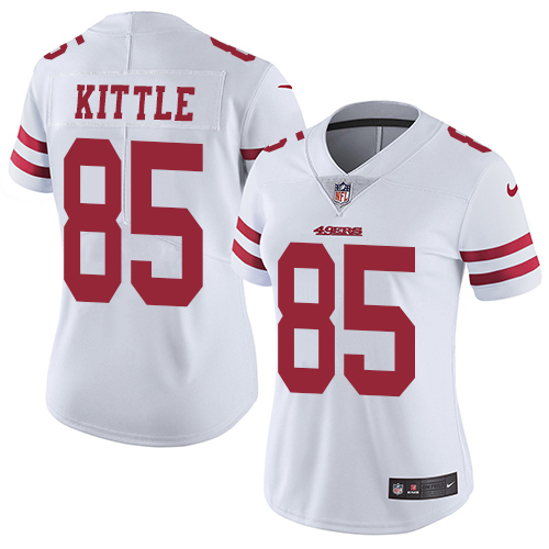 Nike 49ers #85 George Kittle White Women's Stitched NFL Vapor Untouchable Limited Jersey